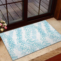 Hawaii Plumeria Lei Rubber Doormat Aloha Festive Vibe - Turquoise LT7 - Polynesian Pride