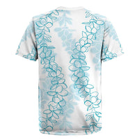 Hawaii Plumeria Lei Rugby Jersey Aloha Festive Vibe - Turquoise LT7 - Polynesian Pride