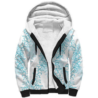 Hawaii Plumeria Lei Sherpa Hoodie Aloha Festive Vibe - Turquoise LT7 Unisex Turquoise - Polynesian Pride
