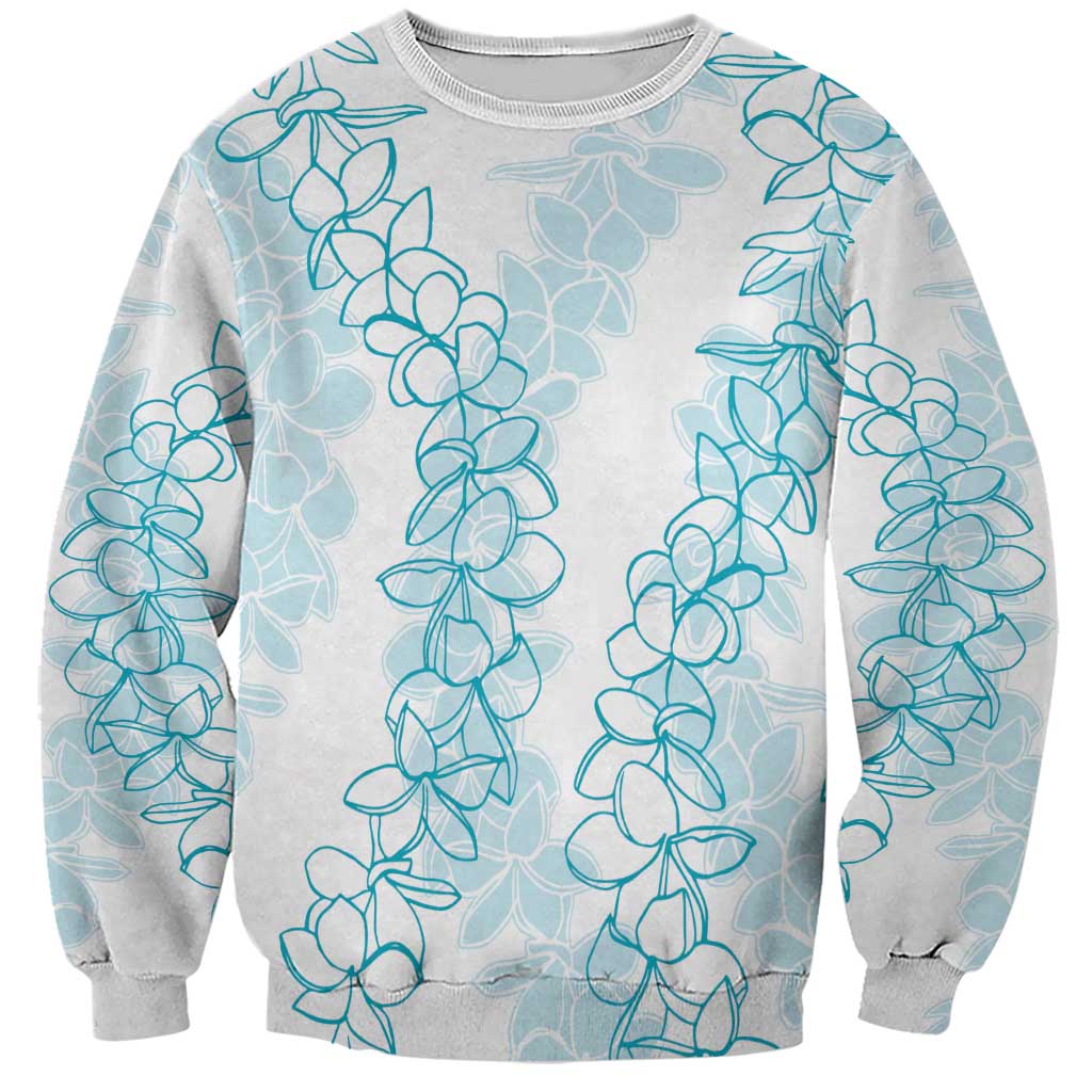 Hawaii Plumeria Lei Sweatshirt Aloha Festive Vibe - Turquoise LT7 Unisex Turquoise - Polynesian Pride