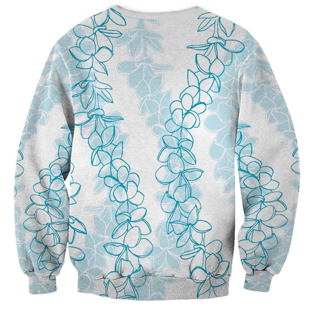 Hawaii Plumeria Lei Sweatshirt Aloha Festive Vibe - Turquoise LT7 - Polynesian Pride