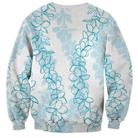 Hawaii Plumeria Lei Sweatshirt Aloha Festive Vibe - Turquoise LT7 - Polynesian Pride