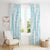 Hawaii Plumeria Lei Window Curtain Aloha Festive Vibe - Turquoise