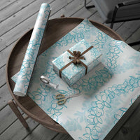 Hawaii Plumeria Lei Wrapping Paper Aloha Festive Vibe - Turquoise LT7 - Polynesian Pride