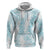 Hawaii Plumeria Lei Zip Hoodie Aloha Festive Vibe - Turquoise