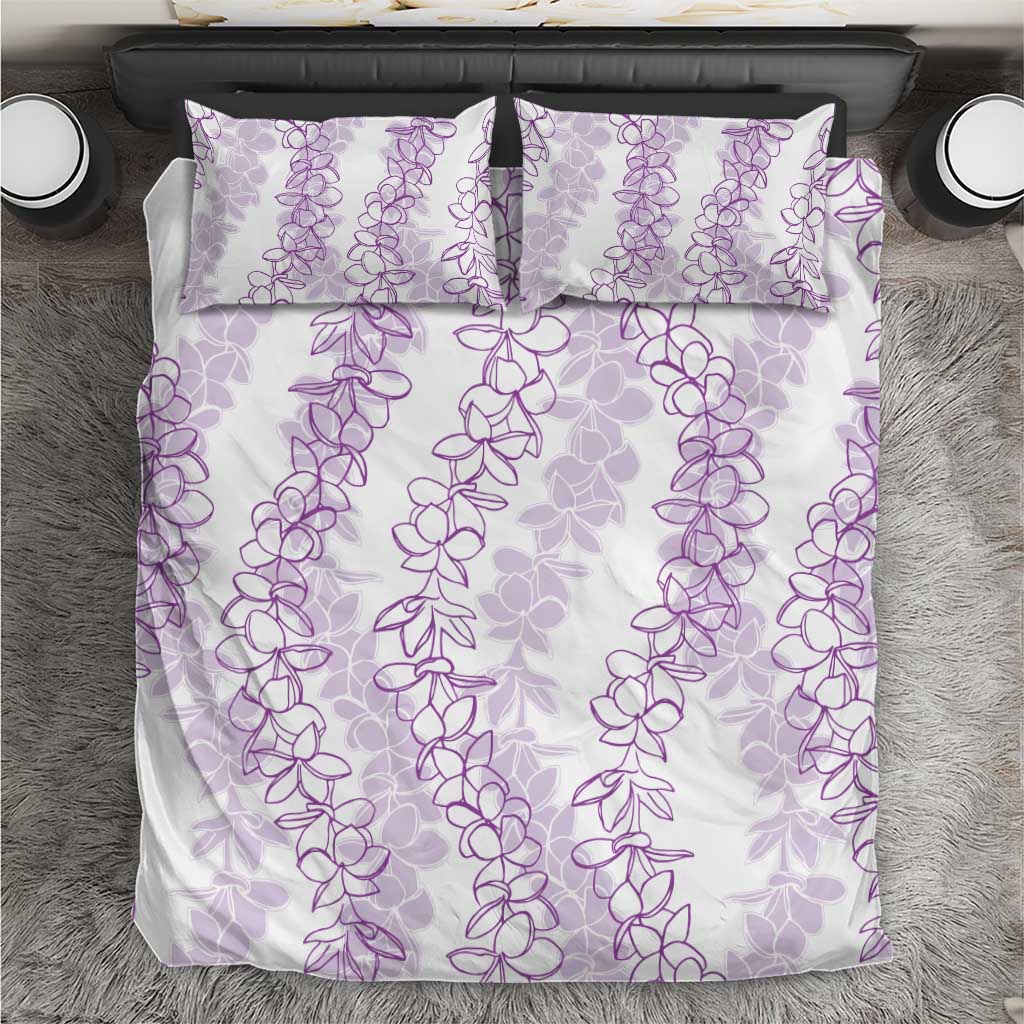 Hawaii Plumeria Lei Bedding Set Aloha Festive Vibe - Amethyst