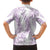 Hawaii Plumeria Lei Family Matching Long Sleeve Bodycon Dress and Hawaiian Shirt Aloha Festive Vibe - Amethyst