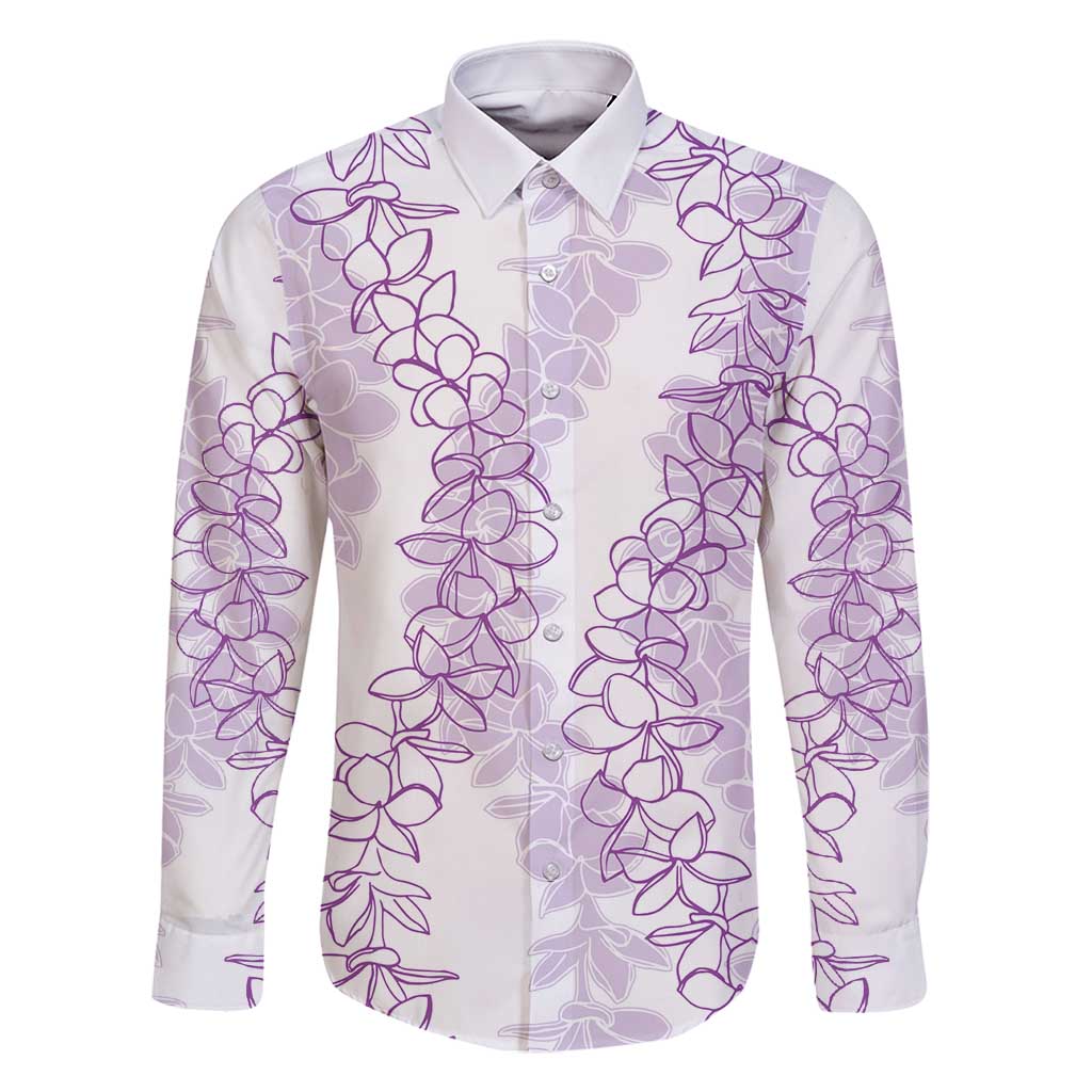 Hawaii Plumeria Lei Family Matching Mermaid Dress and Hawaiian Shirt Aloha Festive Vibe - Amethyst