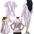 Hawaii Plumeria Lei Family Matching Off The Shoulder Long Sleeve Dress and Hawaiian Shirt Aloha Festive Vibe - Amethyst