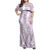 Hawaii Plumeria Lei Family Matching Off Shoulder Maxi Dress and Hawaiian Shirt Aloha Festive Vibe - Amethyst