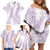 Hawaii Plumeria Lei Family Matching Off Shoulder Short Dress and Hawaiian Shirt Aloha Festive Vibe - Amethyst