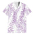 Hawaii Plumeria Lei Family Matching Off Shoulder Short Dress and Hawaiian Shirt Aloha Festive Vibe - Amethyst