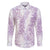 Hawaii Plumeria Lei Family Matching Off Shoulder Short Dress and Hawaiian Shirt Aloha Festive Vibe - Amethyst