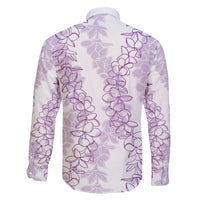Hawaii Plumeria Lei Family Matching Off Shoulder Short Dress and Hawaiian Shirt Aloha Festive Vibe - Amethyst