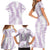 Hawaii Plumeria Lei Family Matching Short Sleeve Bodycon Dress and Hawaiian Shirt Aloha Festive Vibe - Amethyst