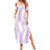 Hawaii Plumeria Lei Family Matching Summer Maxi Dress and Hawaiian Shirt Aloha Festive Vibe - Amethyst