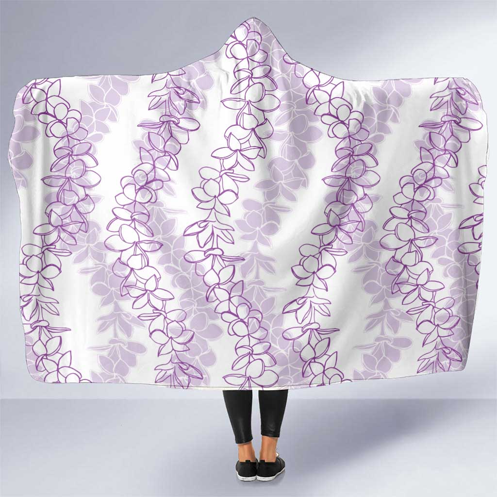 Hawaii Plumeria Lei Hooded Blanket Aloha Festive Vibe - Amethyst LT7 One Size Amethyst - Polynesian Pride