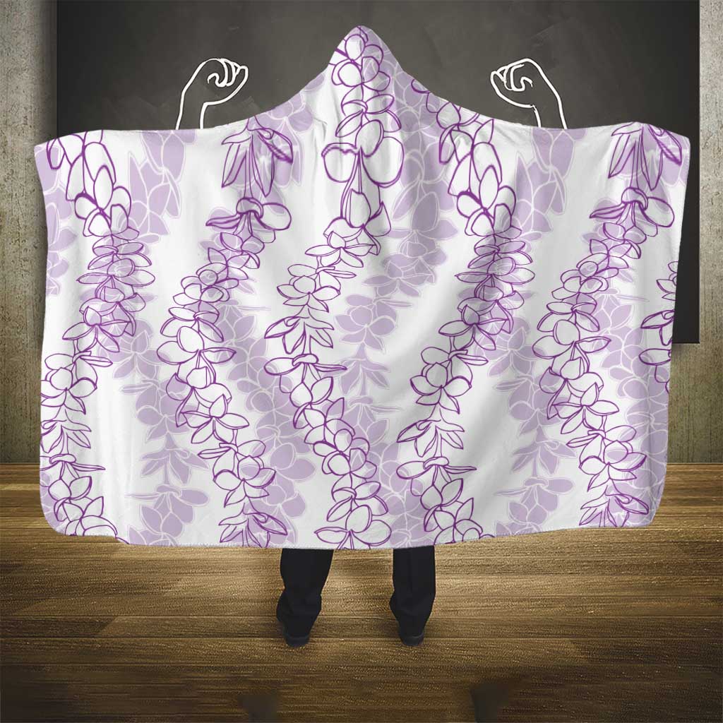 Hawaii Plumeria Lei Hooded Blanket Aloha Festive Vibe - Amethyst LT7 - Polynesian Pride