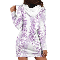 Hawaii Plumeria Lei Hoodie Dress Aloha Festive Vibe - Amethyst LT7 - Polynesian Pride