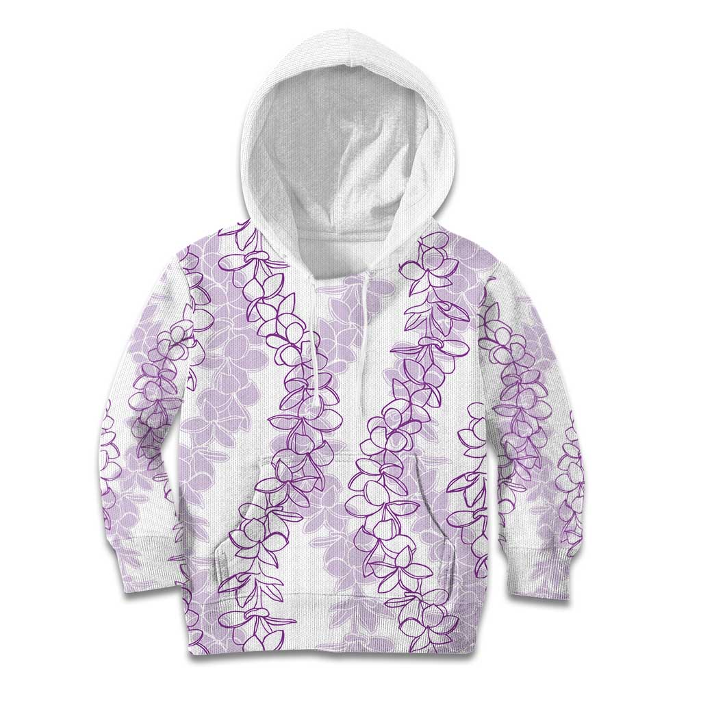 Hawaii Plumeria Lei Kid Hoodie Aloha Festive Vibe - Amethyst