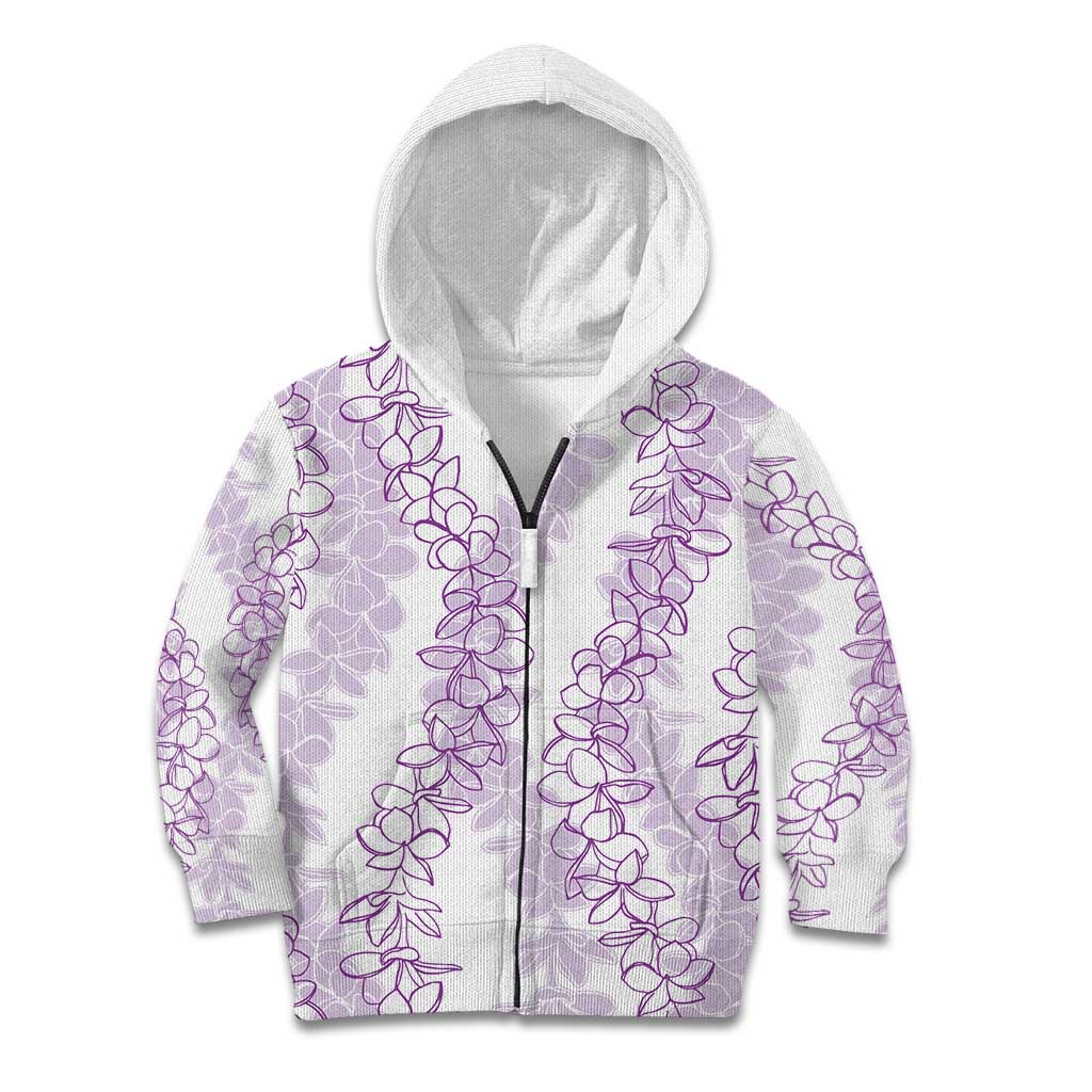 Hawaii Plumeria Lei Kid Hoodie Aloha Festive Vibe - Amethyst
