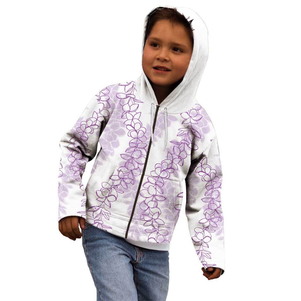 Hawaii Plumeria Lei Kid Hoodie Aloha Festive Vibe - Amethyst