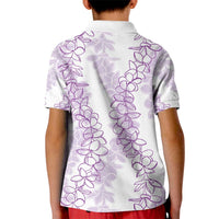 Hawaii Plumeria Lei Kid Polo Shirt Aloha Festive Vibe - Amethyst