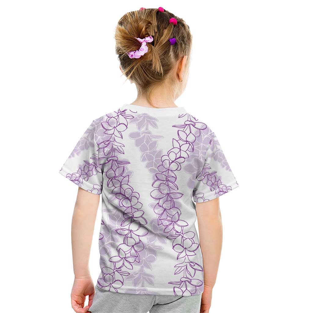 Hawaii Plumeria Lei Kid T Shirt Aloha Festive Vibe - Amethyst