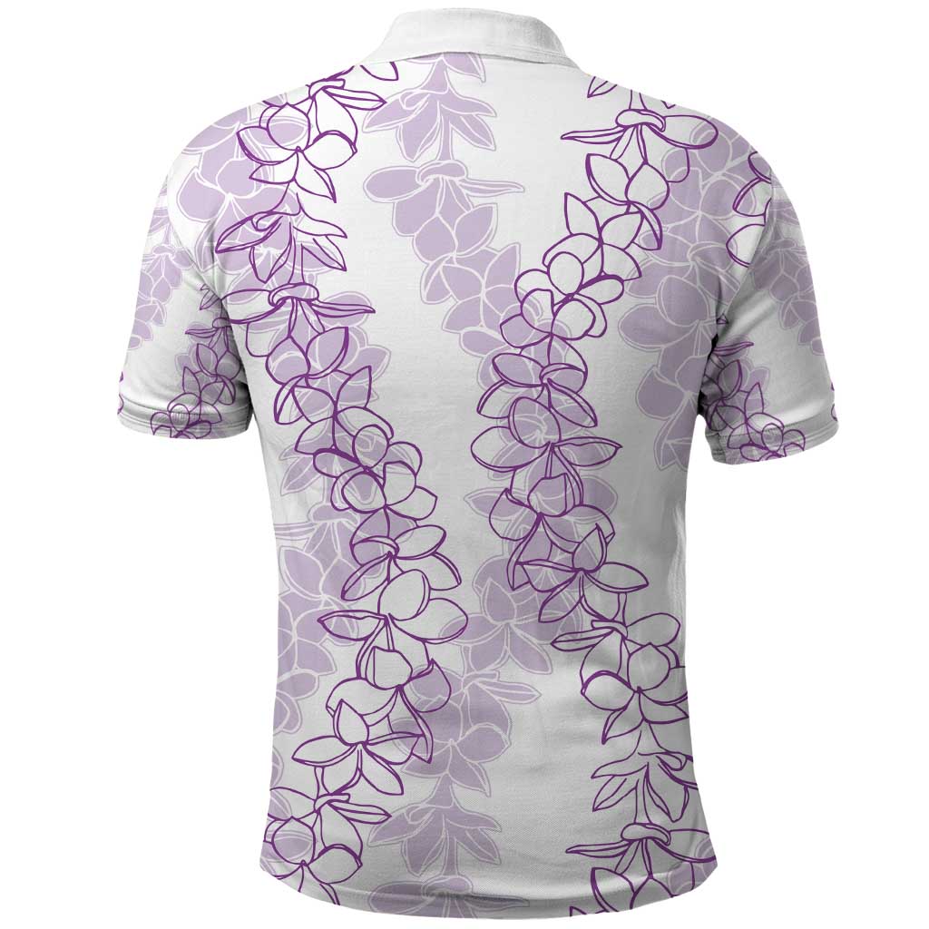Hawaii Plumeria Lei Polo Shirt Aloha Festive Vibe - Amethyst