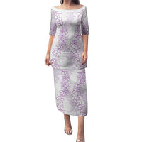 Hawaii Plumeria Lei Puletasi Aloha Festive Vibe - Amethyst LT7 Long Dress Amethyst - Polynesian Pride