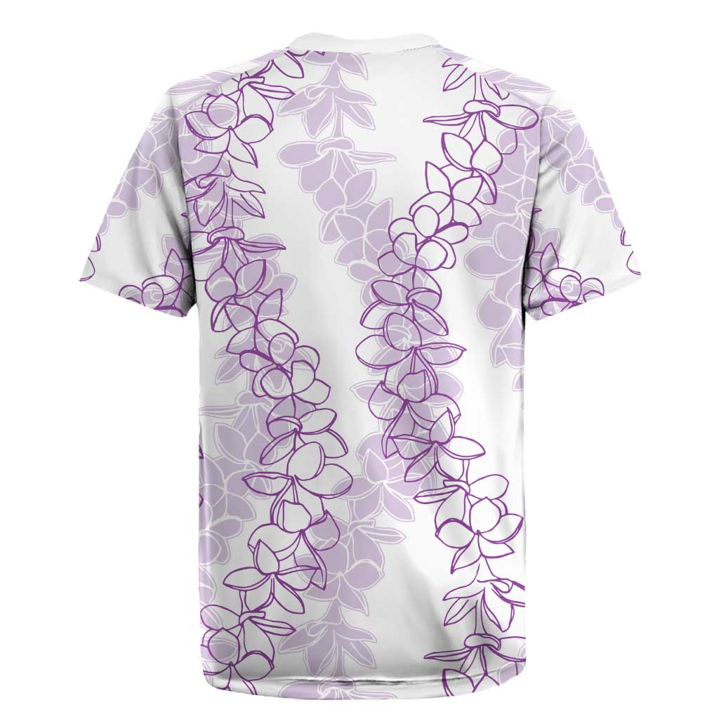 Hawaii Plumeria Lei Rugby Jersey Aloha Festive Vibe - Amethyst LT7 - Polynesian Pride