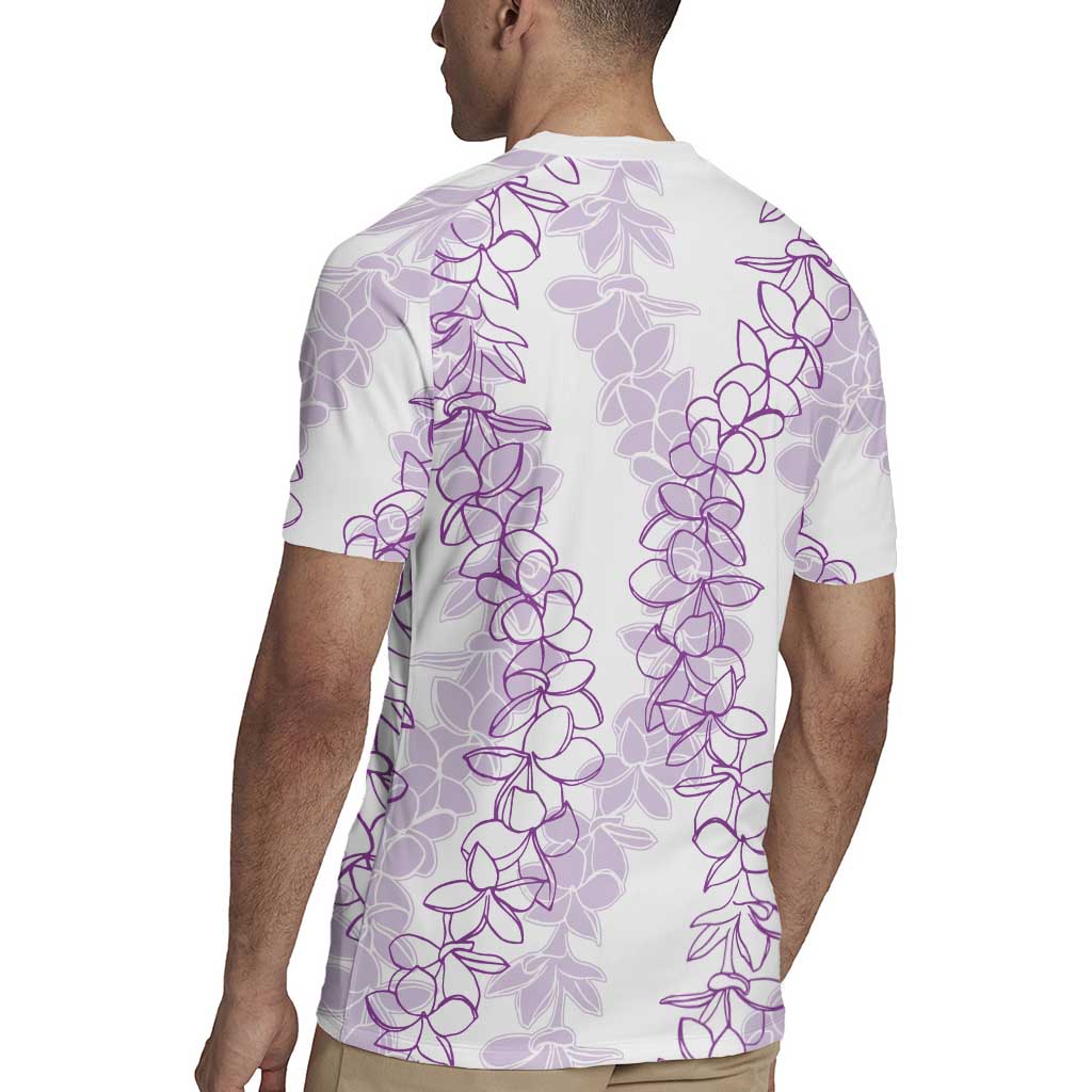 Hawaii Plumeria Lei Rugby Jersey Aloha Festive Vibe - Amethyst LT7 - Polynesian Pride