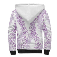 Hawaii Plumeria Lei Sherpa Hoodie Aloha Festive Vibe - Amethyst LT7 - Polynesian Pride