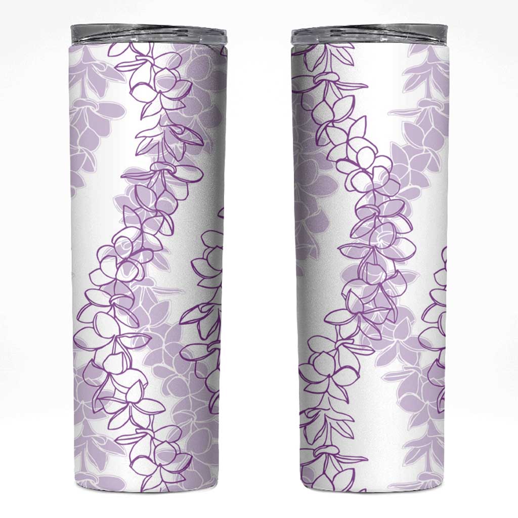 Hawaii Plumeria Lei Skinny Tumbler Aloha Festive Vibe - Amethyst