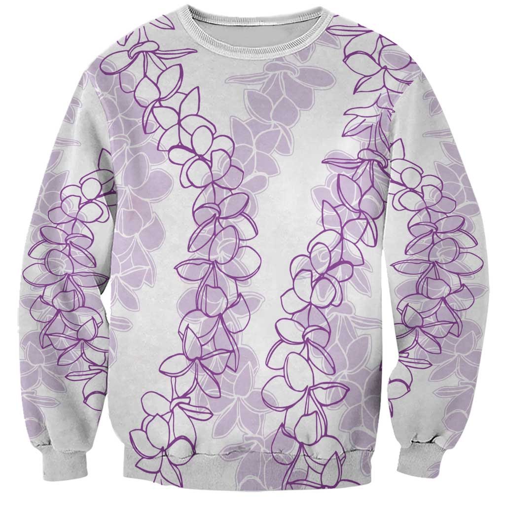 Hawaii Plumeria Lei Sweatshirt Aloha Festive Vibe - Amethyst LT7 Unisex Amethyst - Polynesian Pride
