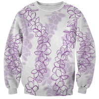 Hawaii Plumeria Lei Sweatshirt Aloha Festive Vibe - Amethyst LT7 Unisex Amethyst - Polynesian Pride