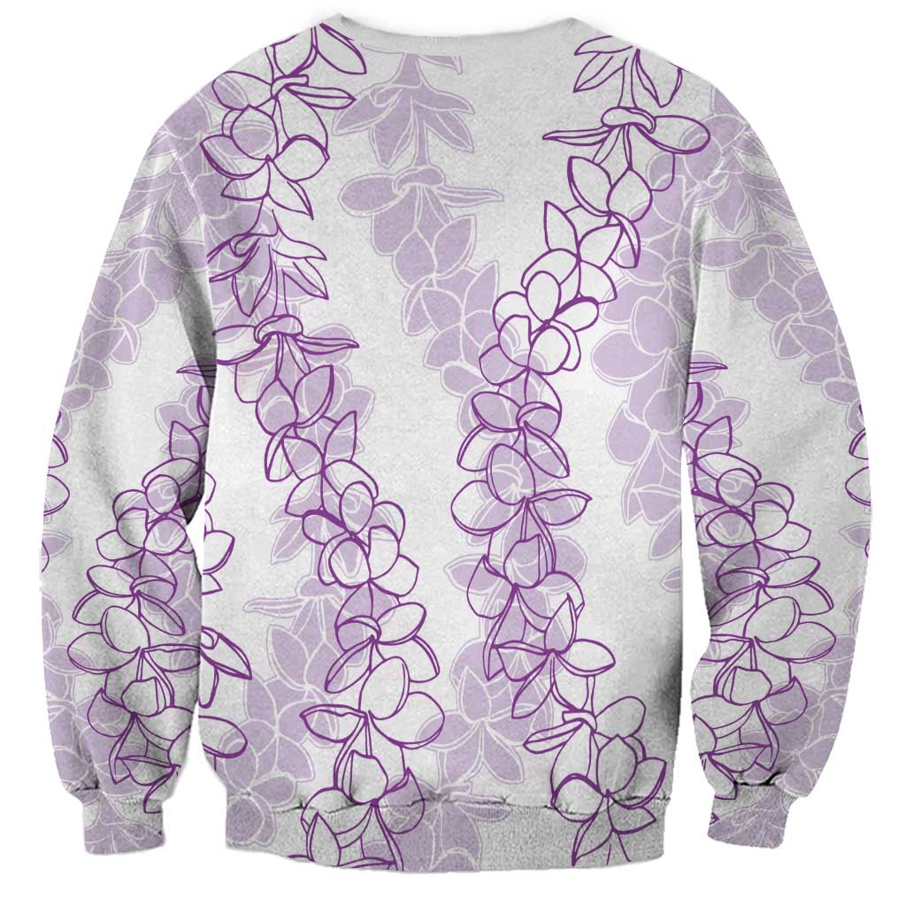 Hawaii Plumeria Lei Sweatshirt Aloha Festive Vibe - Amethyst LT7 - Polynesian Pride
