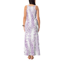 Hawaii Plumeria Lei Tank Maxi Dress Aloha Festive Vibe - Amethyst LT7 - Polynesian Pride