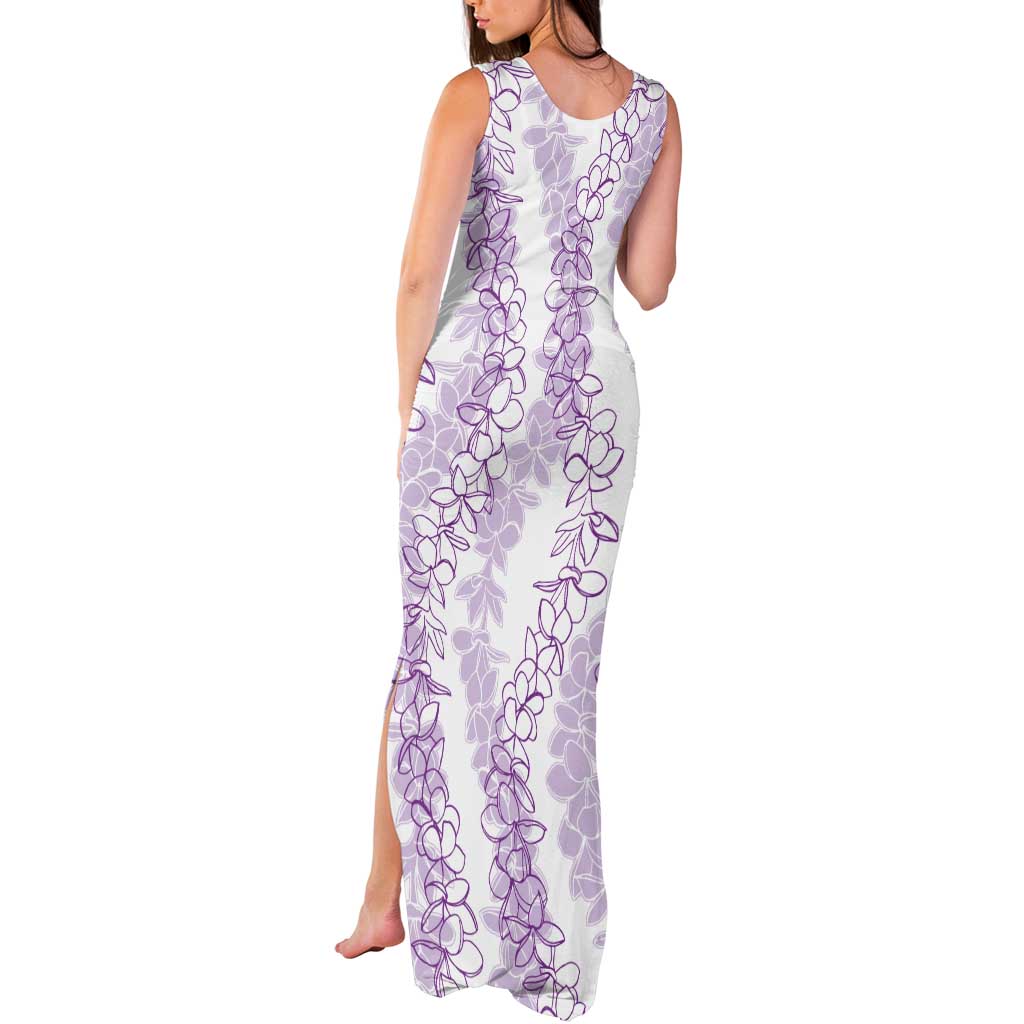 Hawaii Plumeria Lei Tank Maxi Dress Aloha Festive Vibe - Amethyst LT7 - Polynesian Pride