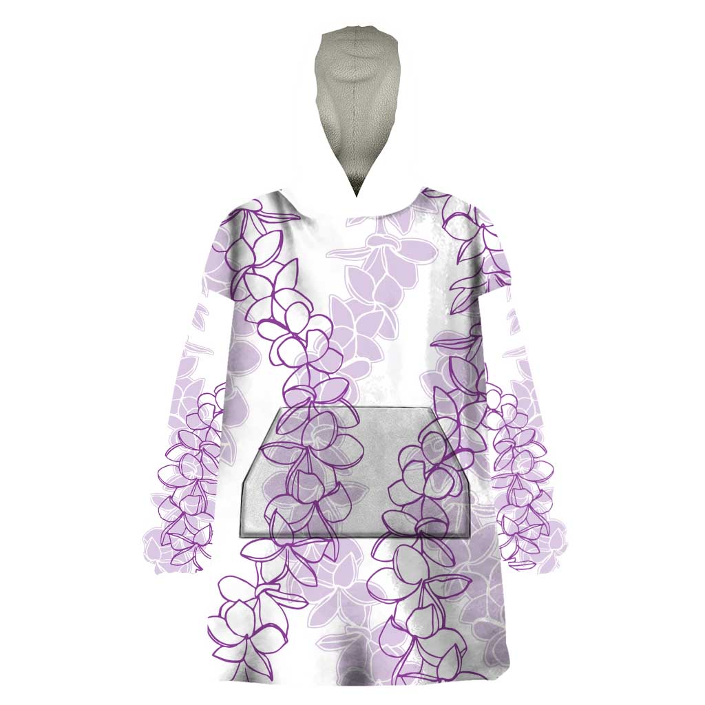 Hawaii Plumeria Lei Wearable Blanket Hoodie Aloha Festive Vibe - Amethyst LT7 One Size Amethyst - Polynesian Pride