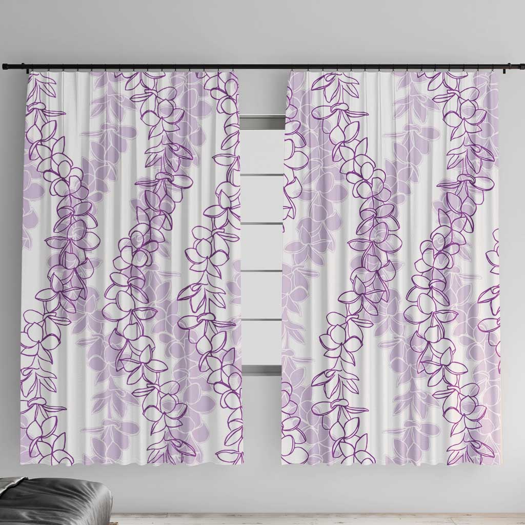 Hawaii Plumeria Lei Window Curtain Aloha Festive Vibe - Amethyst LT7 With Hooks Amethyst - Polynesian Pride