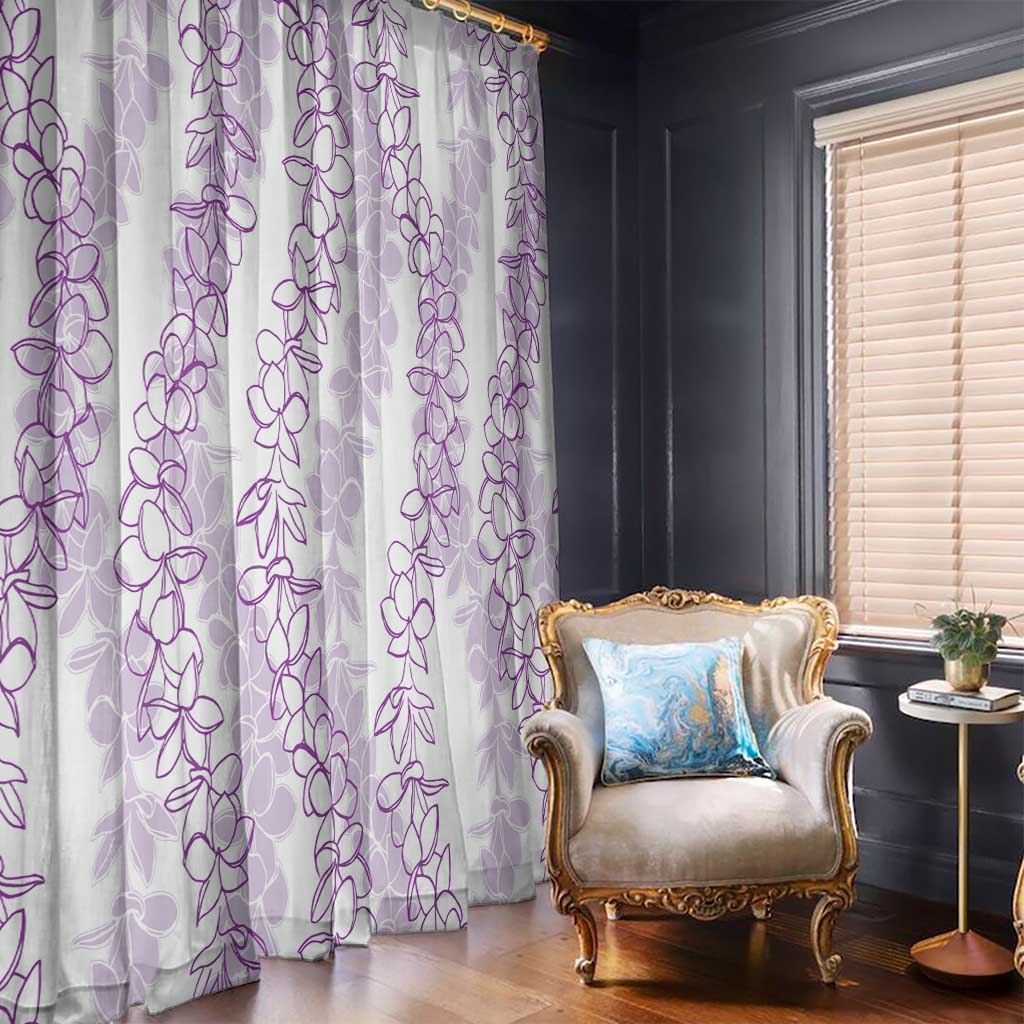Hawaii Plumeria Lei Window Curtain Aloha Festive Vibe - Amethyst LT7 - Polynesian Pride
