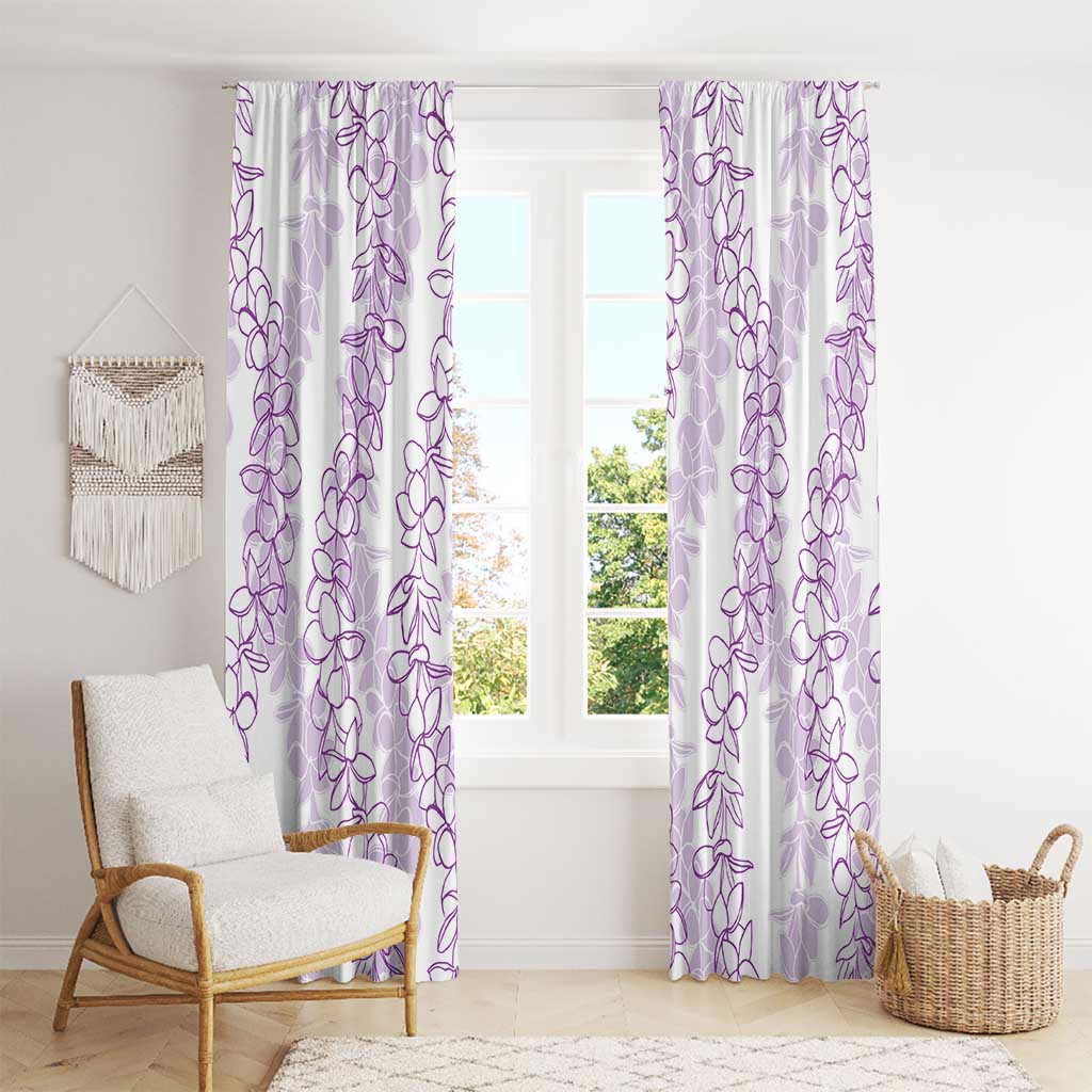 Hawaii Plumeria Lei Window Curtain Aloha Festive Vibe - Amethyst LT7 - Polynesian Pride