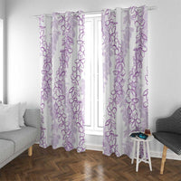 Hawaii Plumeria Lei Window Curtain Aloha Festive Vibe - Amethyst LT7 With Grommets Amethyst - Polynesian Pride