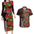 Hawaii Mele Kalikimaka Kakau Couples Matching Long Sleeve Bodycon Dress and Hawaiian Shirt I'iwi Bird on Ohia Lehua