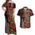 Hawaii Mele Kalikimaka Kakau Couples Matching Off Shoulder Maxi Dress and Hawaiian Shirt I'iwi Bird on Ohia Lehua