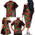 Hawaii Mele Kalikimaka Kakau Family Matching Off The Shoulder Long Sleeve Dress and Hawaiian Shirt I'iwi Bird on Ohia Lehua