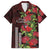 Hawaii Mele Kalikimaka Kakau Family Matching Off Shoulder Short Dress and Hawaiian Shirt I'iwi Bird on Ohia Lehua