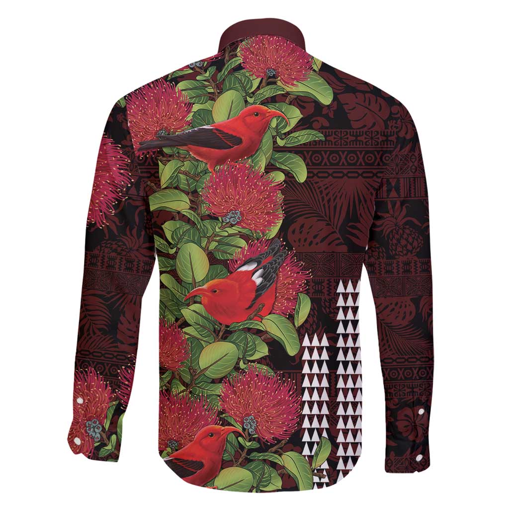 Hawaii Mele Kalikimaka Kakau Family Matching Summer Maxi Dress and Hawaiian Shirt I'iwi Bird on Ohia Lehua