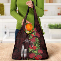 Hawaii Mele Kalikimaka Kakau Grocery Bag I'iwi Bird on Ohia Lehua LT7 - Polynesian Pride